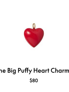 ROXANNE ASSOULIN The Big Puffy Heart Charm Red